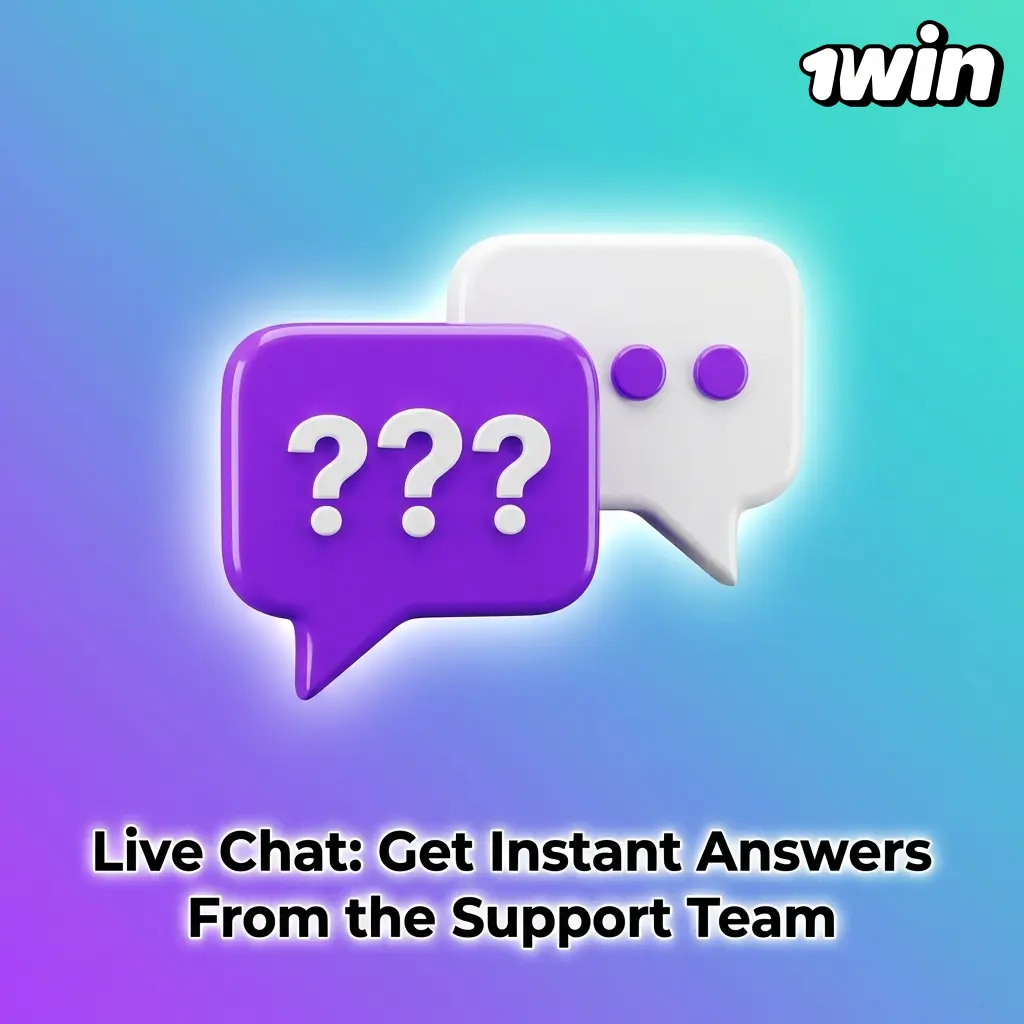 1win live chat support interface showing instant customer assistance via website or mobile app
