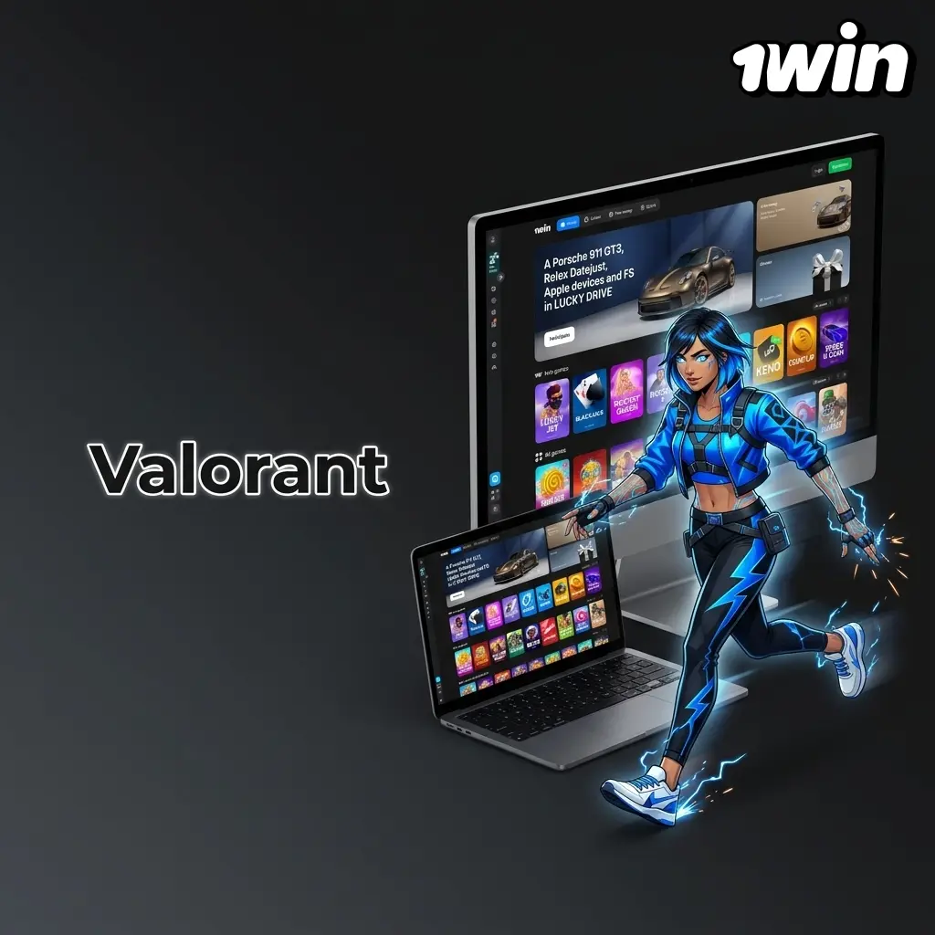 Valorant 5v5 tactical shooter by Riot Games with VCT esports betting markets on 1win