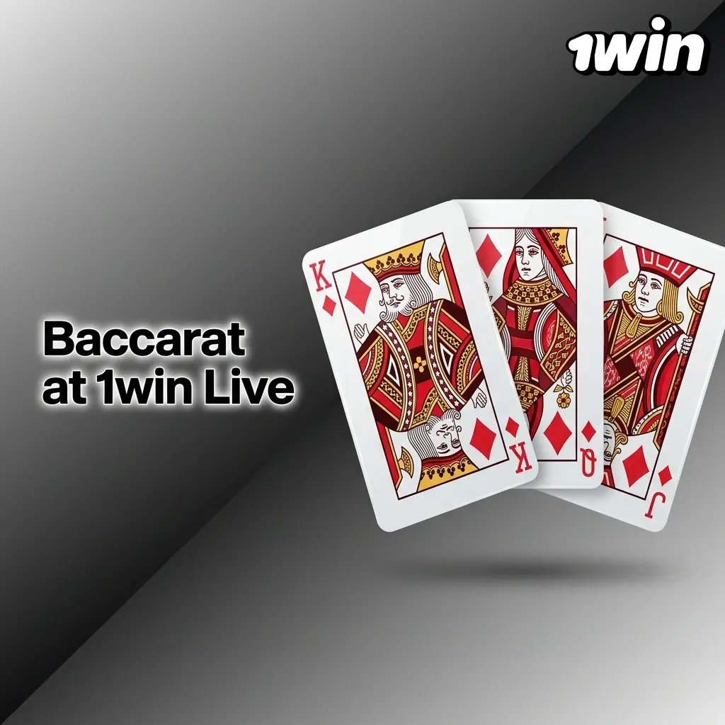 Live baccarat table at 1win with dealer, Player, Banker, and Tie betting options from Evolution Gaming and Playtech Live