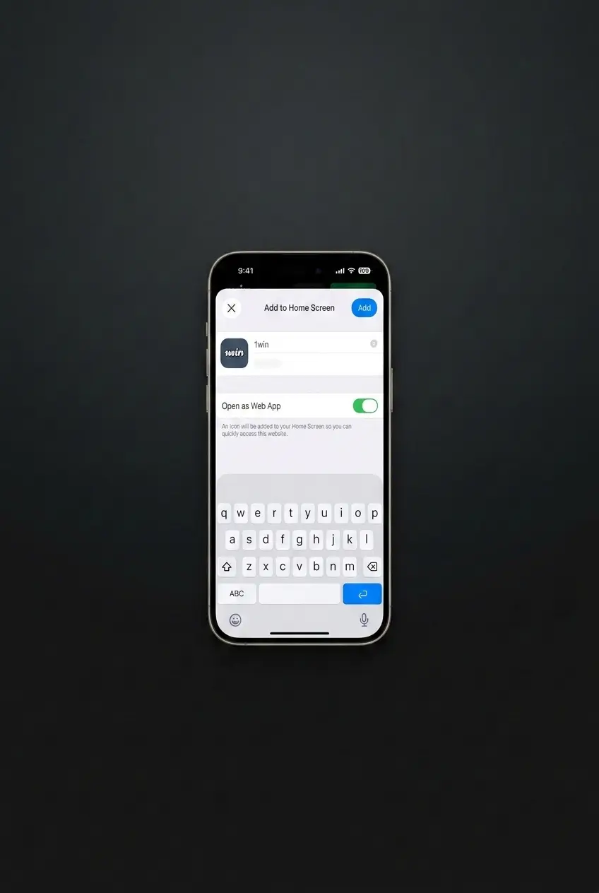 1win PWA on iOS Safari — add to home screen for full platform access without installing a native app file