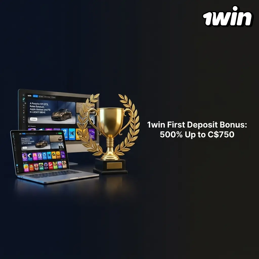 1win first deposit bonus offering 500% match up to C$750 for new Canadian players on casino and sports betting