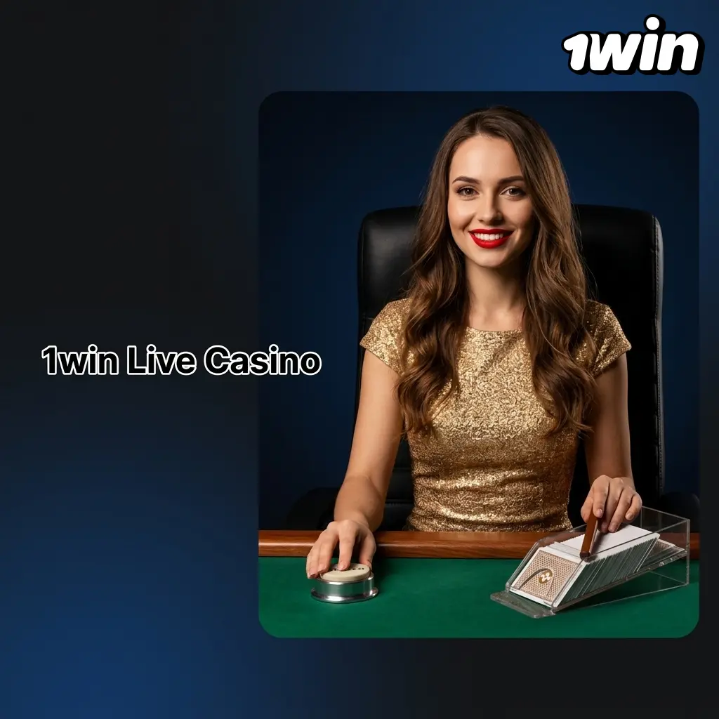 1win Live Casino lobby showing HD live dealer tables including roulette, blackjack, baccarat, and game shows