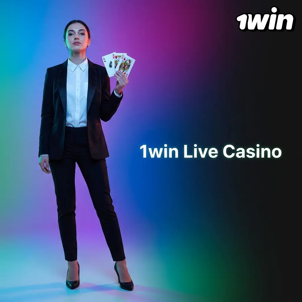 1win Live Casino HD studio with real dealers streaming live blackjack, roulette, baccarat, and game shows