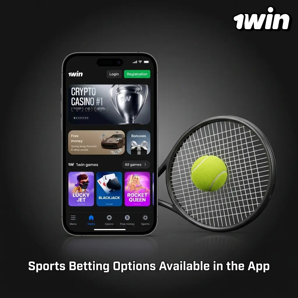 1win sportsbook app showing betting options for 30+ sports including NHL, NBA, CFL, UFC, and esports for Canadian players