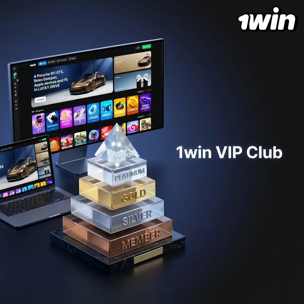 1win VIP Club loyalty programme with exclusive tiers, cashback rewards, tournaments, and dedicated manager support for top players
