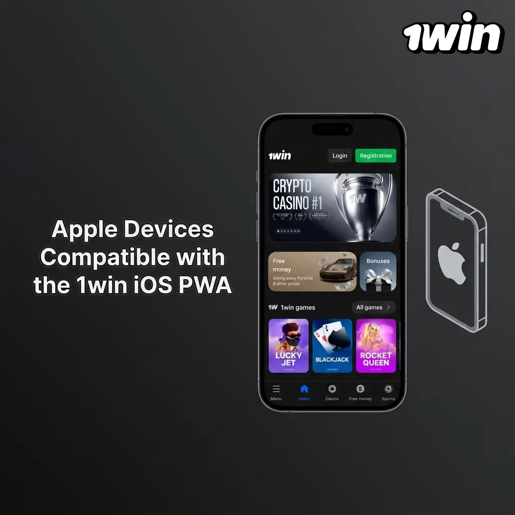 Apple iPhones and iPads compatible with 1win iOS PWA via Safari on iOS 13.0 and above for Canadian players
