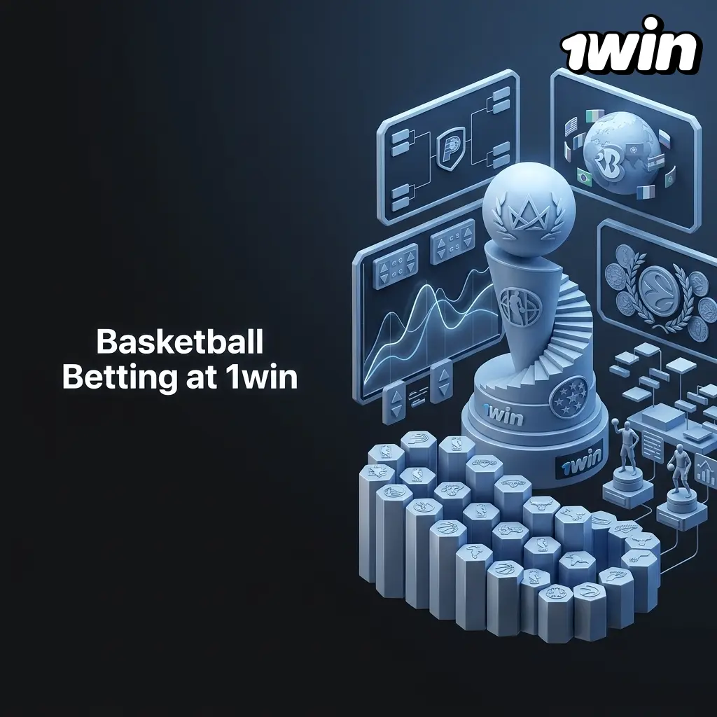 1win basketball betting markets showing NBA Finals, EuroLeague, and FIBA options with live odds and player props