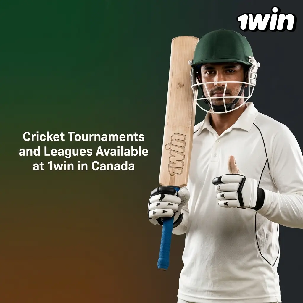 Cricket tournaments and leagues at 1win Canada including IPL, ICC World Cup, Ashes, BBL, CPL, PSL and T20 events