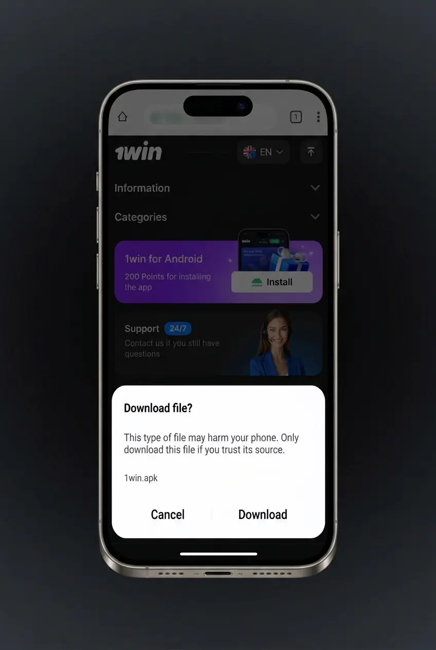 4-step guide to download and install the 1win APK on Android in under two minutes