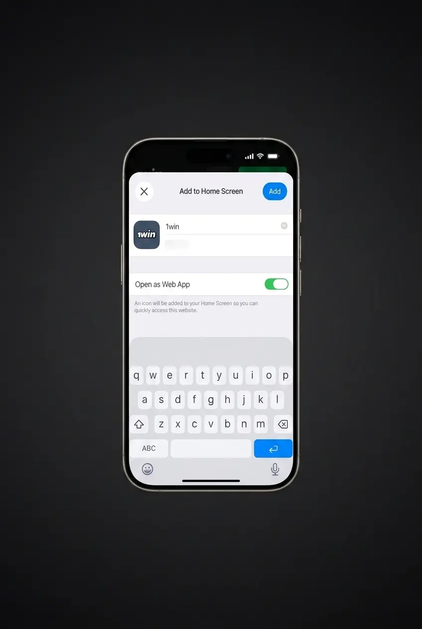 Step-by-step guide to download the 1win app on iOS iPhone showing installation instructions and device requirements