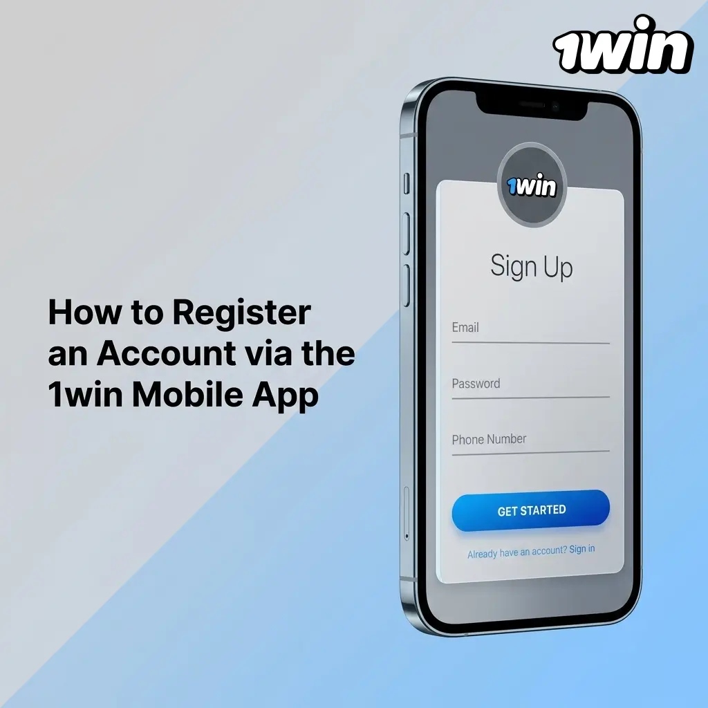Step-by-step 1win mobile app account registration screen showing signup options for Canadian users