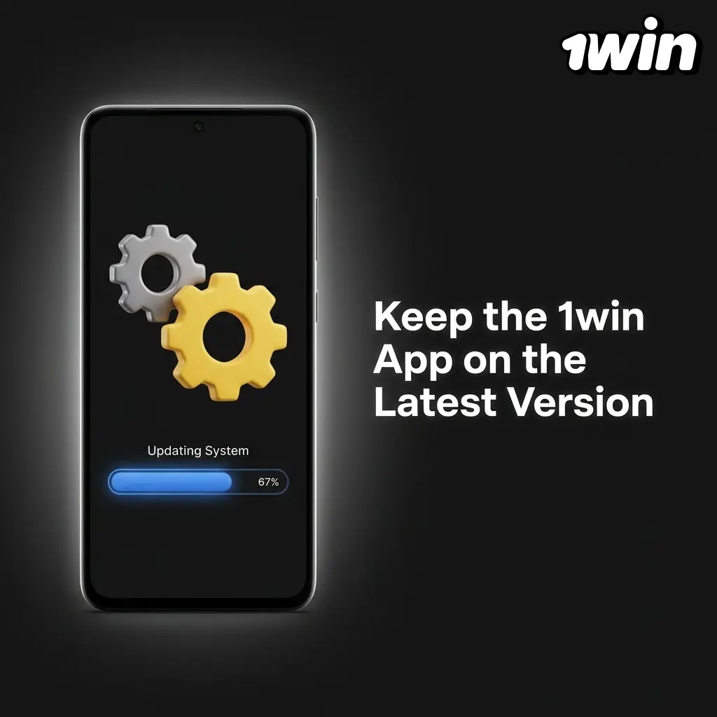 1win app update process shown on Android and iOS devices with download and install steps highlighted
