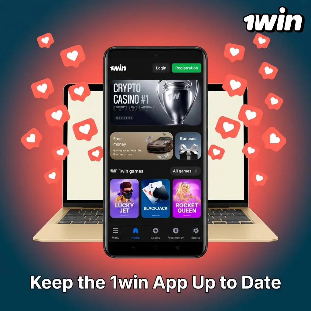1win app update screen showing security enhancements, new features, and bug fixes for uninterrupted betting access