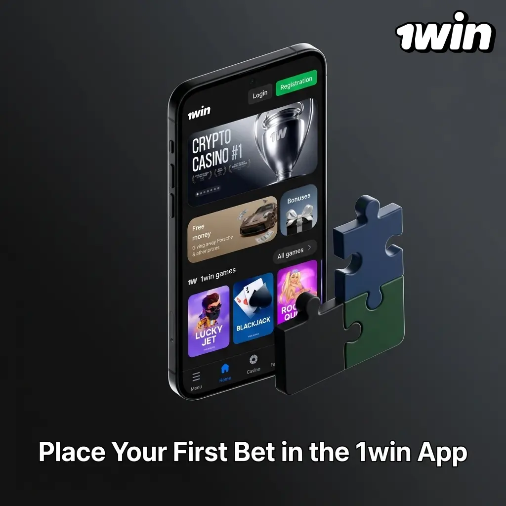 1win app sportsbook interface showing bet slip with sports markets and Place Bet button for Canadian players