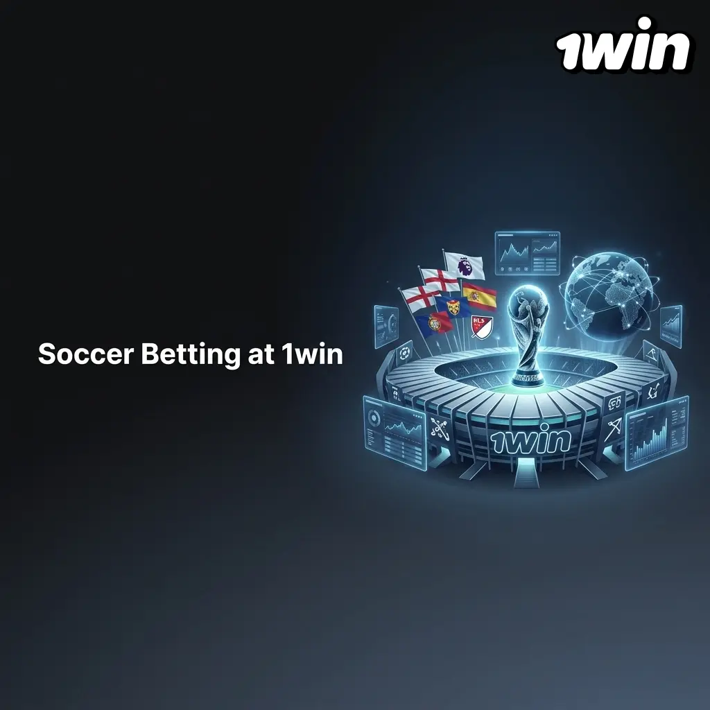 1win soccer betting interface showing markets for Champions League, Premier League, World Cup 2026, MLS, Europa League, and La Liga