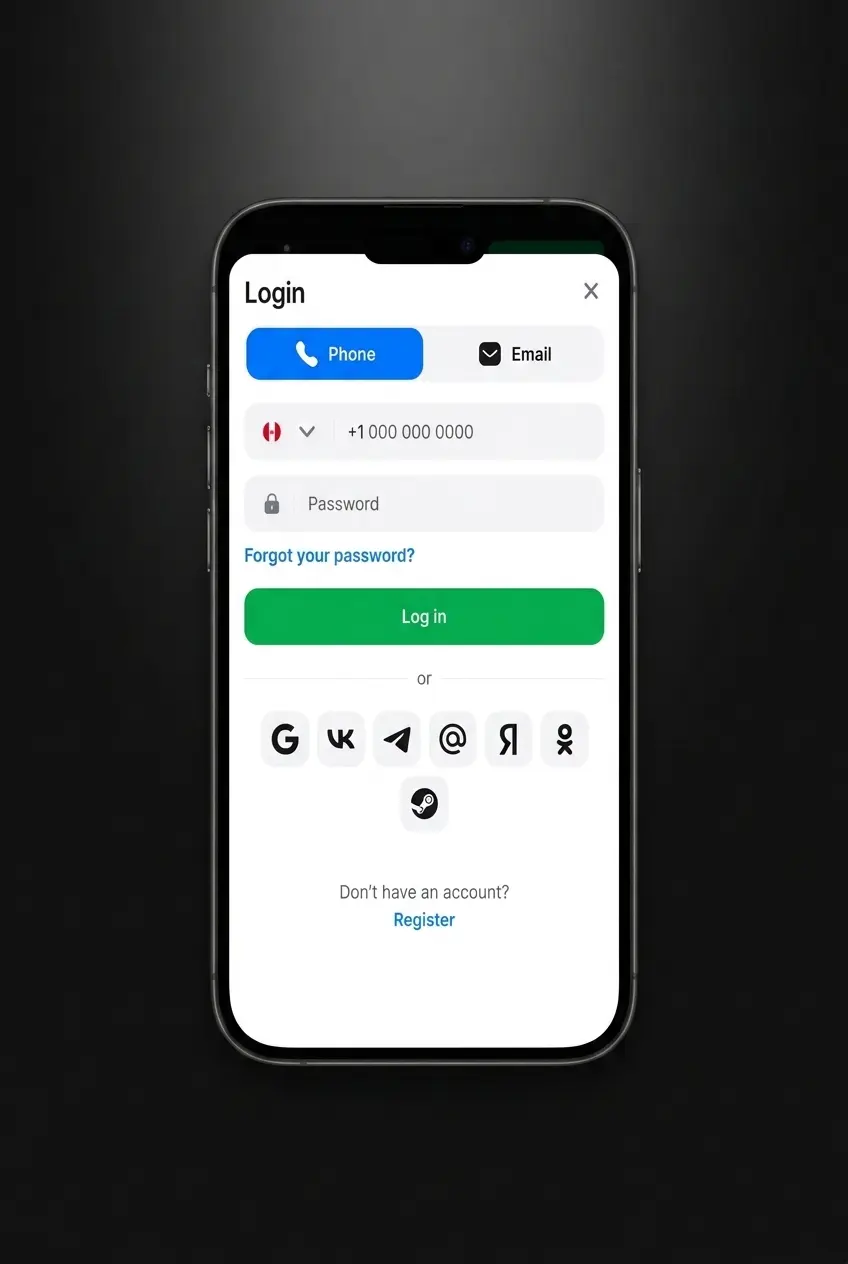 6-step 1win account verification process guide showing login, profile, document upload, and review stages