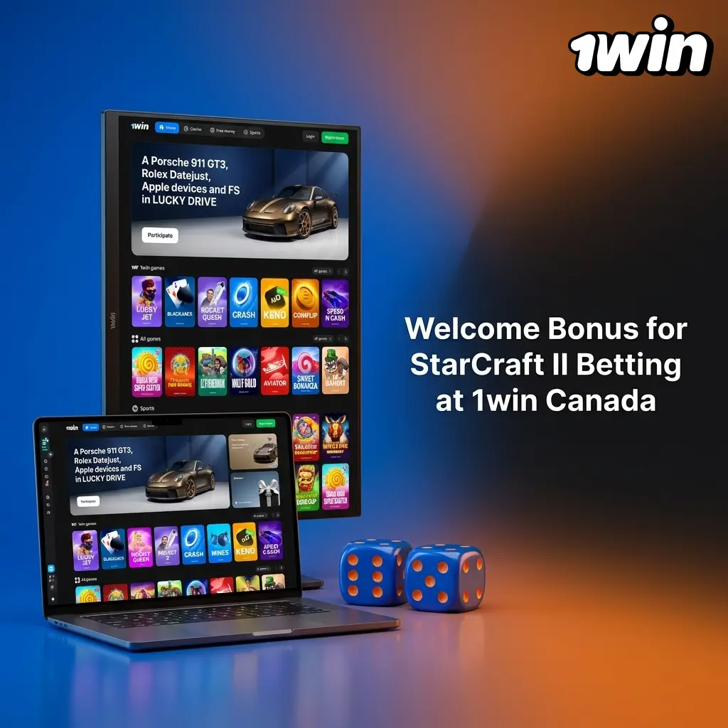1win Canada StarCraft II betting welcome bonus offering 500% match on deposits starting at C$10